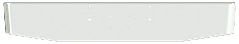 BUMPER FOR WESTERN STAR 4900SF, 4900EX, CONSTELLATION, LOWMAXX, HERITAGE 1989-2007 16" TAPER ROLLED END CHROME WITH MOUNTING HOLES ONLY AND LICENSE PLATE HOLES