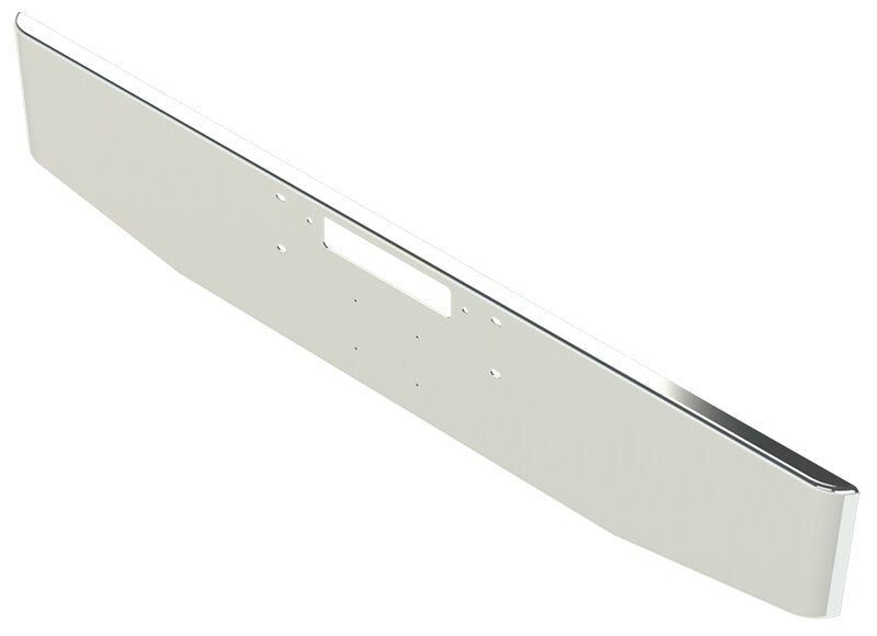 BUMPER FOR WESTERN STAR 4900SF, 4900EX, CONSTELLATION, LOWMAXX, HERITAGE 1989-2007 16" TAPER ROLLED END CHROME WITH TOW HOLE AND LICENSE PLATE HOLES