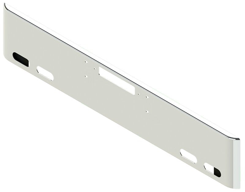 BUMPER FOR WESTERN STAR 4900SF, 4900EX, CONSTELLATION, LOWMAXX, HERITAGE 1989-2007 18" SQUARE ROLLED END CHROME WITH TOW HOLE AND 4 OVAL HOLES