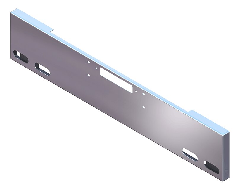 BUMPER FOR WESTERN STAR 4900SF, 4900EX, CONSTELLATION, LOWMAXX, HERITAGE 1989-2007 18" BOXED END CHROME WITH TOW HOLE AND 4 OVAL HOLES