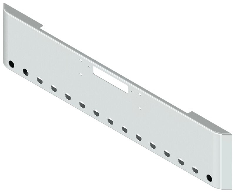 BUMPER FOR WESTERN STAR 4900SF, 4900EX, CONSTELLATION, LOWMAXX, HERITAGE 1989-2007 20" SQUARE ROLLED END CHROME WITH TOW HOLE AND 15 HOLES FOR 2" LIGHTS