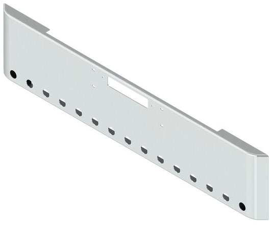 BUMPER FOR WESTERN STAR 4900SF, 4900EX, CONSTELLATION, LOWMAXX, HERITAGE 1989-2007 20" SQUARE ROLLED END CHROME WITH TOW HOLE AND 15 HOLES FOR 2" LIGHTS