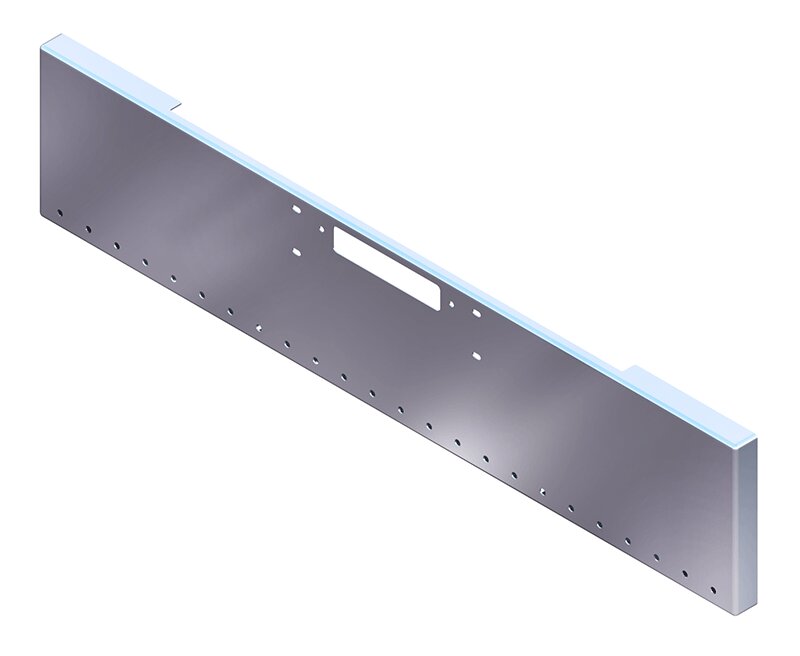 BUMPER FOR WESTERN STAR 4900SF, 4900EX, CONSTELLATION, LOWMAXX, HERITAGE 1989-2007 20" BOXED END CHROME WITH TOW HOLE, LIGHT HOLES