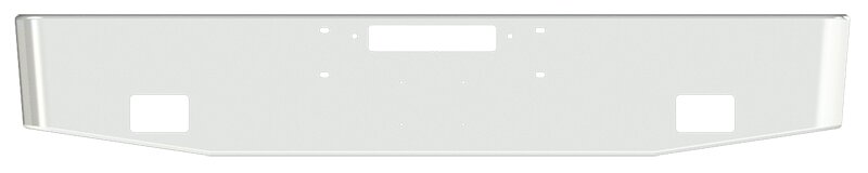 BUMPER FOR WESTERN STAR 4900SF, 4900EX, CONSTELLATION, LOWMAXX, HERITAGE 1989-2007 16" TAPER ROLLED END CHROME AND LICENSE PLATE HOLES