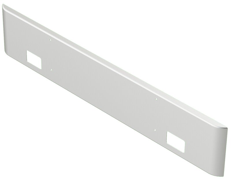 BUMPER FOR WESTERN STAR 4700SF 2008-2022 18" SQUARE ROLLED END CHROME WITH RECTANGULAR FOG LIGHT HOLES