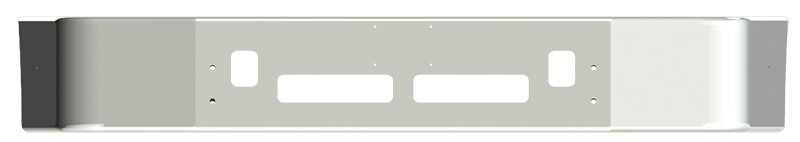 BUMPER FOR VOLVO VNL SETBACK AXLE - REPLACES STAINLESS CLAD 1996-2003 12" TO 14" SETBACK AXLE CHROME WITH TOW HOLE & VENT HOLES AND LICENSE PLATE HOLES