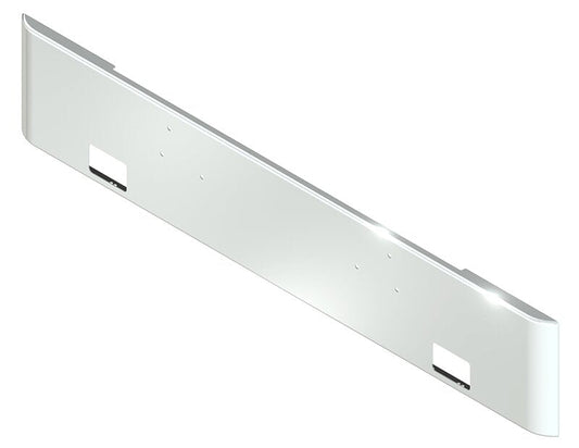 BUMPER FOR STERLING L, LN, LT, LTN, LTL, -800, -900, -8000, -9000 1970-1990 18" SQUARE ROLLED END CHROME WITH RECTANGULAR FOG LIGHT HOLES