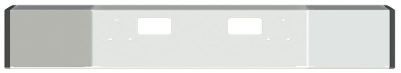 BUMPER FOR FORD AEROMAX SETBACK AXLE, L, LS, LA, LTS, LTA 1988-1995 12" TO 14" SETBACK AXLE CHROME WITH TOW HOLE AND LICENSE PLATE HOLES