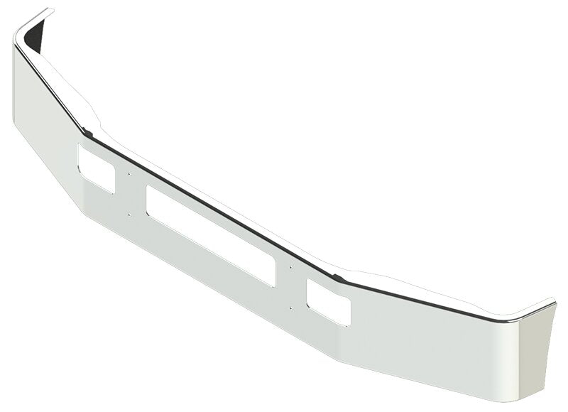 BUMPER FOR FORD F650 CUMMINS 5.9L 2005-2018 12" TO 14" SETBACK AXLE CHROME WITH TOW HOLE & VENT HOLES