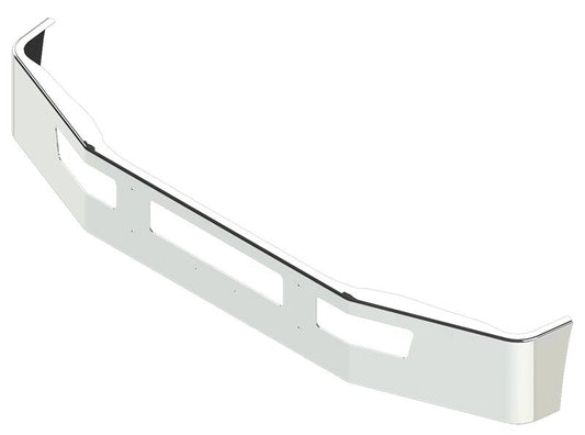 BUMPER FOR FORD F650 CATERPILLAR C7 2005-2018 12" TO 14" SETBACK AXLE CHROME WITH TOW HOLE & VENT HOLES