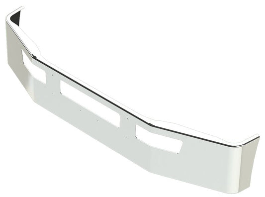BUMPER FOR FORD F650 CATERPILLAR C7 2005-2018 16" SETBACK AXLE CHROME WITH TOW HOLE & VENT HOLES