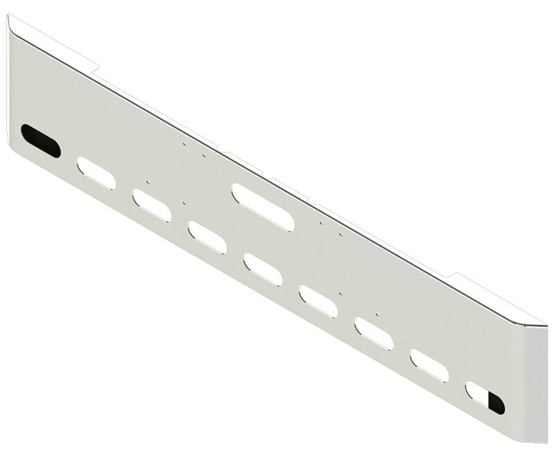 BUMPER FOR FREIGHTLINER CABOVER & CONVENTIONAL & CLASSIC 1984-1999 16" SQUARE HAND FORM CHROME WITH TOW HOLE AND 9 OVAL HOLES