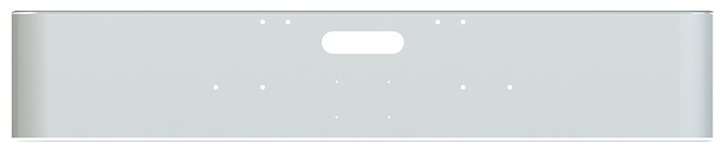 BUMPER FOR FREIGHTLINER CABOVER & CONVENTIONAL & CLASSIC 1984-1999 18" SQUARE ROLLED END STAINLESS STEEL WITH TOW HOLE AND LICENSE PLATE HOLES
