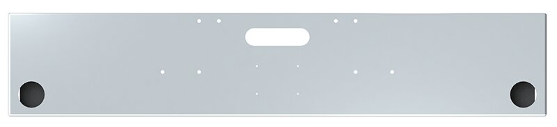 BUMPER FOR FREIGHTLINER CABOVER & CONVENTIONAL & CLASSIC 1984-1999 18" BOXED END CHROME WITH TOW HOLE AND 2 HOLES FOR 4" LIGHTS, LICENSE PLATE HOLES