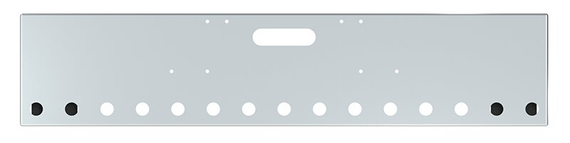 BUMPER FOR FREIGHTLINER CABOVER & CONVENTIONAL & CLASSIC 1984-1999 20" BOXED END CHROME WITH TOW HOLE AND 15 HOLES FOR 2" LIGHTS, 3/4" HOLE AT EACH END OF THE BUMPER