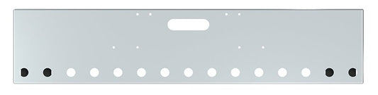 BUMPER FOR FREIGHTLINER CABOVER & CONVENTIONAL & CLASSIC 1984-1999 20" BOXED END CHROME WITH TOW HOLE AND 15 HOLES FOR 2" LIGHTS, 3/4" HOLE AT EACH END OF THE BUMPER