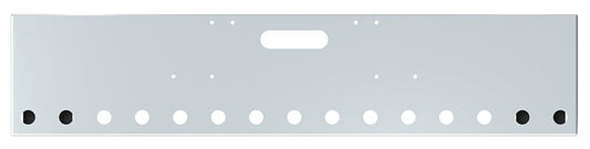 BUMPER FOR FREIGHTLINER CABOVER & CONVENTIONAL & CLASSIC 1984-1999 20" BOXED END CHROME WITH TOW HOLE AND 15 HOLES FOR 2" LIGHTS, 5/8" HOLE AT EACH END OF THE BUMPER
