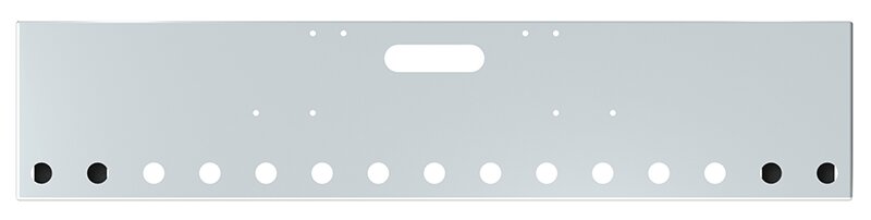 BUMPER FOR FREIGHTLINER CABOVER & CONVENTIONAL & CLASSIC 1984-1999 20" BOXED END CHROME WITH TOW HOLE AND 15 HOLES FOR 2" LIGHTS, 5/8" HOLE AT EACH END OF THE BUMPER
