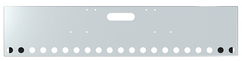 BUMPER FOR FREIGHTLINER CABOVER & CONVENTIONAL & CLASSIC 1984-1999 20" BOXED END CHROME WITH TOW HOLE, LIGHT HOLES