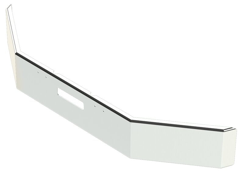 BUMPER FOR FREIGHTLINER FLC120 SETBACK AXLE 1986-1995 12" SQUARE HAND FORM CHROME WITH TOW HOLE