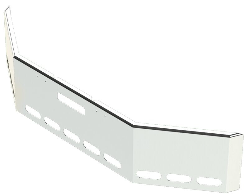 BUMPER FOR FREIGHTLINER FLC120 SETBACK AXLE 1986-1995 18" SQUARE HAND FORM CHROME WITH TOW HOLE, LIGHT HOLES