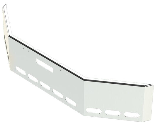 BUMPER FOR FREIGHTLINER FLC120 SETBACK AXLE 1986-1995 18" SQUARE HAND FORM CHROME WITH TOW HOLE, LIGHT HOLES