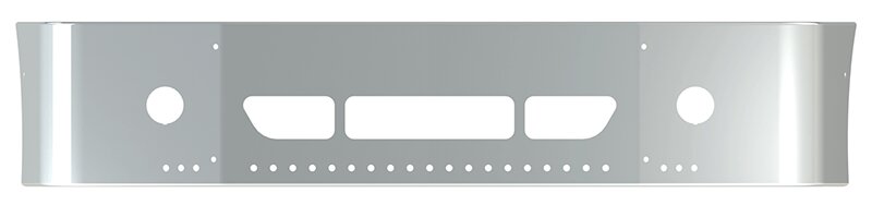 BUMPER FOR FREIGHTLINER COLUMBIA 2008-2022 18" SETBACK AXLE CHROME WITH ROUND FOG LIGHT HOLES & VENT HOLES, LIGHT HOLES