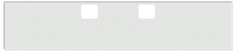 BUMPER FOR FREIGHTLINER CORONADO 122SD SET FORWARD 2010-2022 20" BOXED END CHROME WITH TOW HOLE, AND THE TWO OUTER MOUNTING HOLES ARE VERTICALLY ALLIGNED