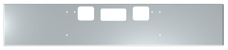 BUMPER FOR FREIGHTLINER CORONADO 122SD SET FORWARD 2010-2022 18" BOXED END CHROME WITH TOW HOLE & STEP HOLES, AND THE TWO OUTER MOUNTING HOLES ARE VERTICALLY ALLIGNED