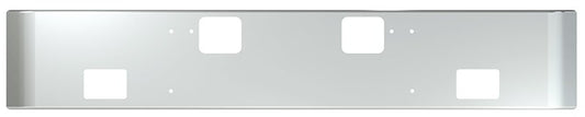 BUMPER FOR FREIGHTLINER CORONADO 122SD SET FORWARD 2010-2022 16" SQUARE HAND FORM CHROME, AND THE TWO OUTER MOUNTING HOLES ARE VERTICALLY ALLIGNED