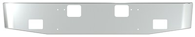BUMPER FOR FREIGHTLINER CORONADO 122SD SET FORWARD 2010-2022 16" TAPER HAND FORM CHROME, AND THE TWO OUTER MOUNTING HOLES ARE VERTICALLY ALLIGNED