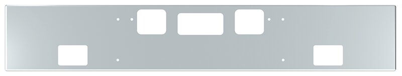 BUMPER FOR FREIGHTLINER CORONADO 122SD SET FORWARD 2010-2022 16" BOXED END CHROME, AND THE TWO OUTER MOUNTING HOLES ARE VERTICALLY ALLIGNED