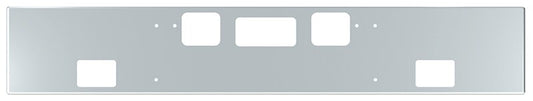 BUMPER FOR FREIGHTLINER CORONADO 122SD SET FORWARD 2010-2022 16" BOXED END CHROME, AND THE TWO OUTER MOUNTING HOLES ARE VERTICALLY ALLIGNED