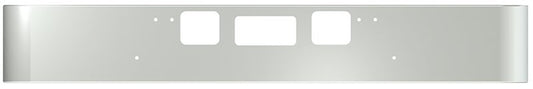 BUMPER FOR FREIGHTLINER CORONADO 122SD SET FORWARD 2010-2022 14" SQUARE HAND FORM CHROME WITH TOW HOLE & STEP HOLES, AND THE TWO OUTER MOUNTING HOLES ARE DIAGONAL