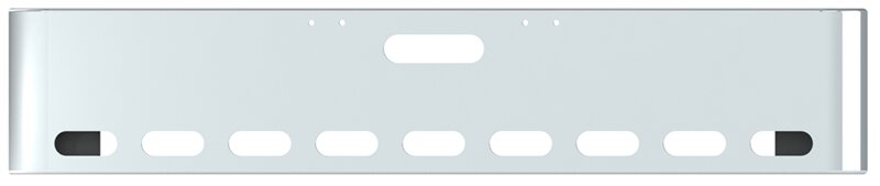 BUMPER FOR FREIGHTLINER FLD CLASSIC 2000-2002 18" SQUARE ROLLED END CHROME WITH TOW HOLE AND 9 OVAL HOLES