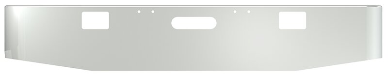 BUMPER FOR FREIGHTLINER FLD CLASSIC 2000-2002 16" TAPER ROLLED END CHROME WITH TOW HOLE & STEP HOLES