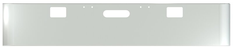 BUMPER FOR FREIGHTLINER FLD CLASSIC 2000-2002 18" SQUARE ROLLED END CHROME WITH TOW HOLE & STEP HOLES