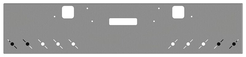 BUMPER FOR FREIGHTLINER FLD CLASSIC 1200 SERIES 2002-2007 20" BOXED END CHROME WITH TOW HOLE & STEP HOLES, LIGHT HOLES