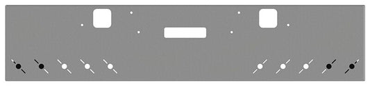 BUMPER FOR FREIGHTLINER FLD CLASSIC 1200 SERIES 2002-2007 20" BOXED END CHROME WITH TOW HOLE & STEP HOLES, LIGHT HOLES