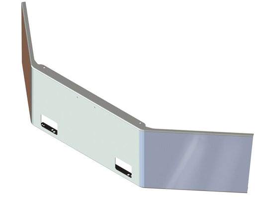 BUMPER FOR FREIGHTLINER M2 106 BUSINESS CLASS 2003-2022 20" SETBACK AXLE CHROME WITH RECTANGULAR FOG LIGHT HOLES