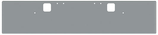 BUMPER FOR FREIGHTLINER FLD CLASSIC 2002-2007 20" BOXED END CHROME WITH STEP HOLES