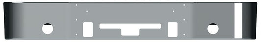 BUMPER FOR FREIGHTLINER COLUMBIA 1999-2007 & CENTURY 2005-2007 12" TO 14" SETBACK AXLE CHROME WITH TOW HOLE & ROUND FOG LIGHT HOLES & VENT HOLES