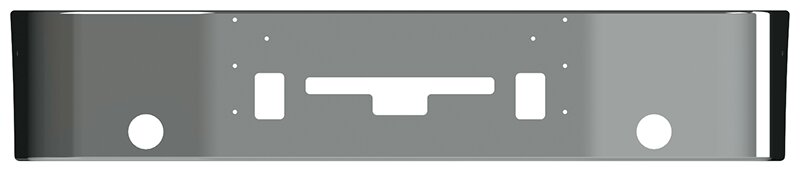 BUMPER FOR FREIGHTLINER COLUMBIA 1999-2007 & CENTURY 2005-2007 18" SETBACK AXLE CHROME WITH TOW HOLE & ROUND FOG LIGHT HOLES & VENT HOLES