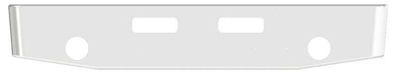 BUMPER FOR GMC GENERAL 1977-1987 16" TAPER ROLLED END CHROME WITH ROUND FOG LIGHT HOLES & VENT HOLES