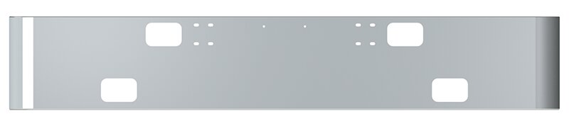 BUMPER FOR IHC 4000 SERIES, 7000 SERIES, 8000 SERIES 1990-2004 16" SQUARE HAND FORM CHROME