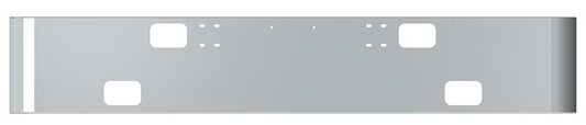BUMPER FOR IHC 4000 SERIES, 7000 SERIES, 8000 SERIES 1990-2004 16" SQUARE HAND FORM CHROME