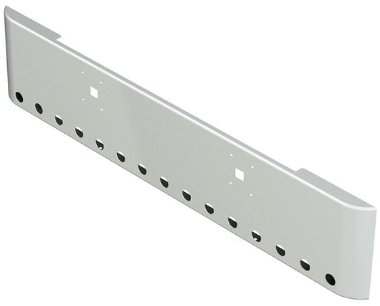 BUMPER FOR IHC 9900 1998-1999 20" SQUARE ROLLED END CHROME WITH TOW HOLE AND 15 HOLES FOR 2" LIGHTS