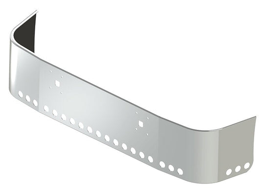 BUMPER FOR IHC 9100, 9200, 9400 SETBACK AXLE 1997-2007 20" SETBACK AXLE STAINLESS STEEL WITH TOW HOLE, LIGHT HOLES