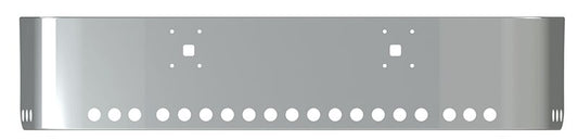 BUMPER FOR IHC 9100, 9200, 9400 SETBACK AXLE 1997-2007 20" SETBACK AXLE STAINLESS STEEL WITH TOW HOLE, LIGHT HOLES