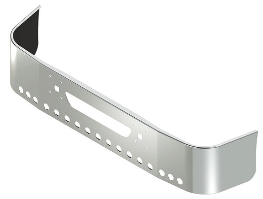 BUMPER FOR IHC 9100, 9200, 9400 SETBACK AXLE 1997-2007 18" SETBACK AXLE CHROME WITH TOW HOLE & VENT HOLES, LIGHT HOLES